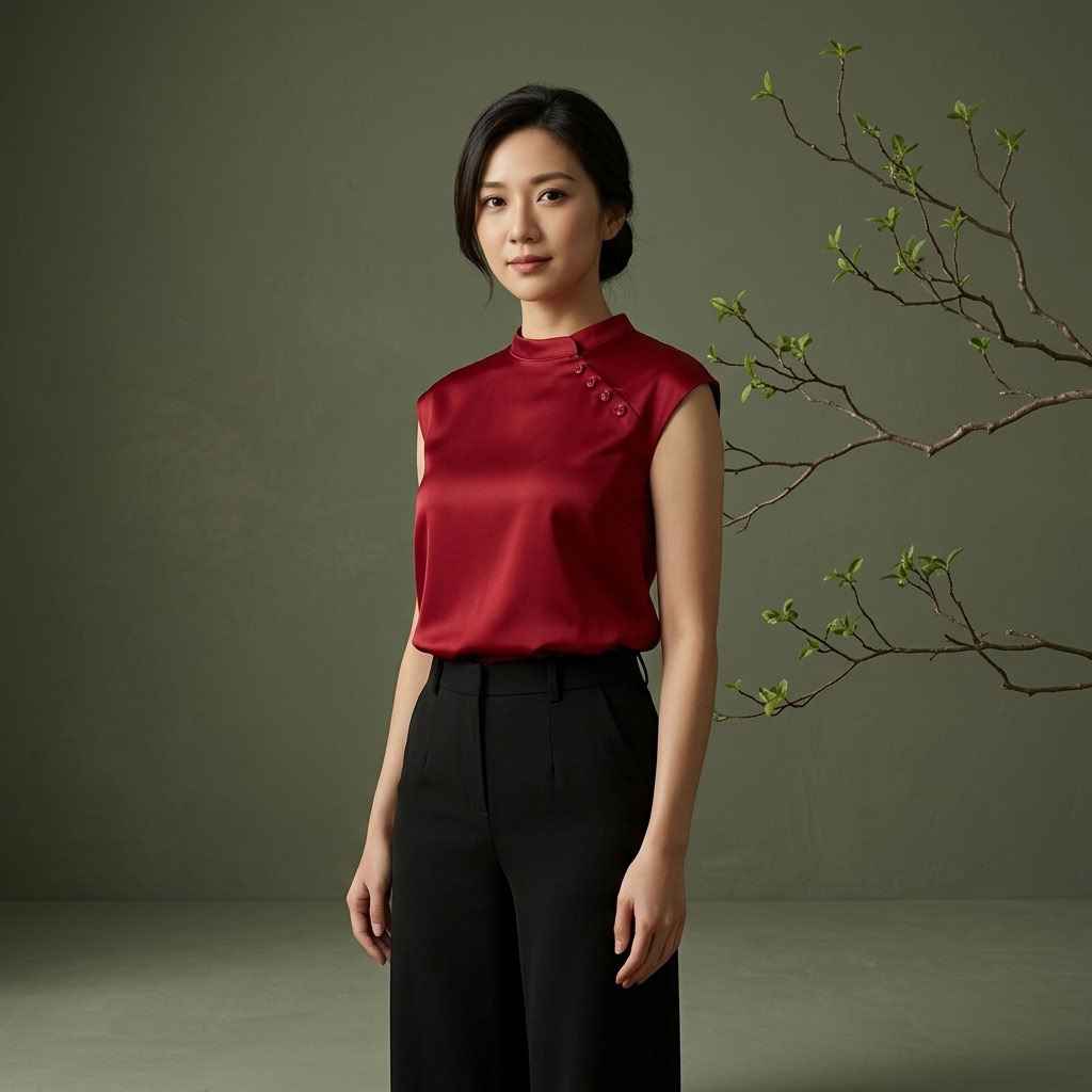 Peony Batik Cheongsam Top