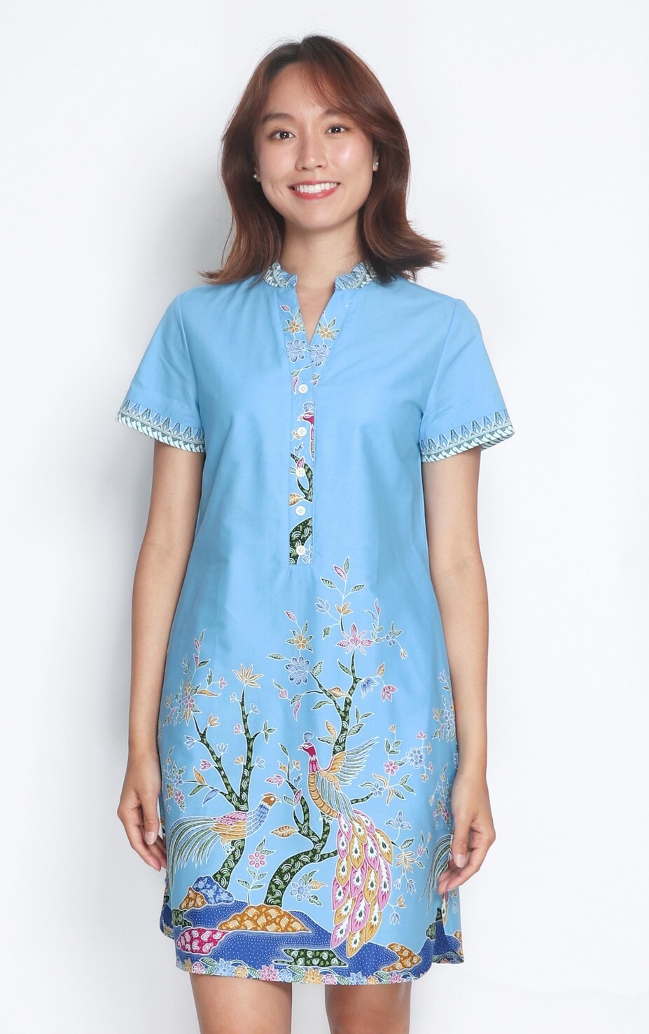 Batik Notch Neck Shift Dress