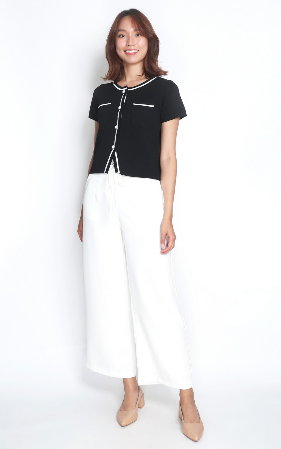 Contrast Trim Knit Top