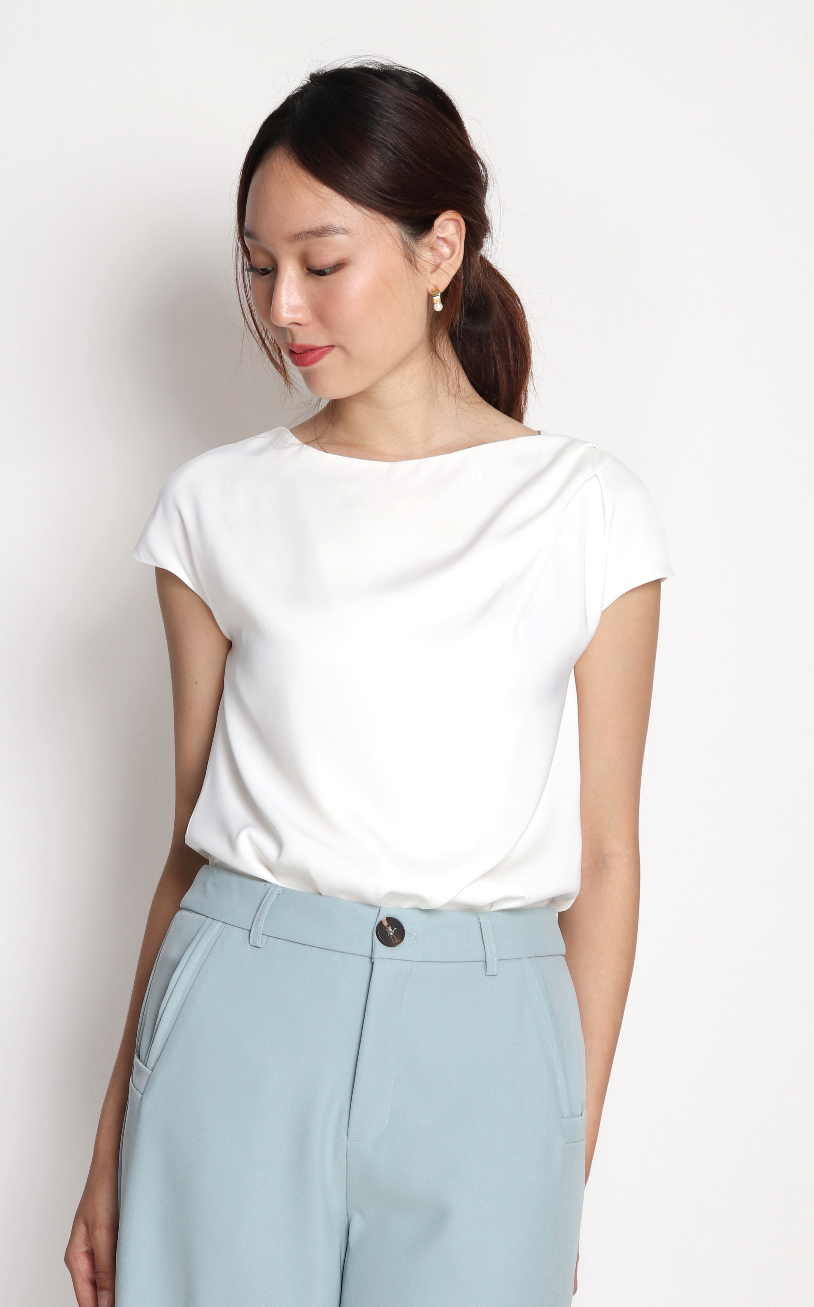Asymmetrical Boatneck Top