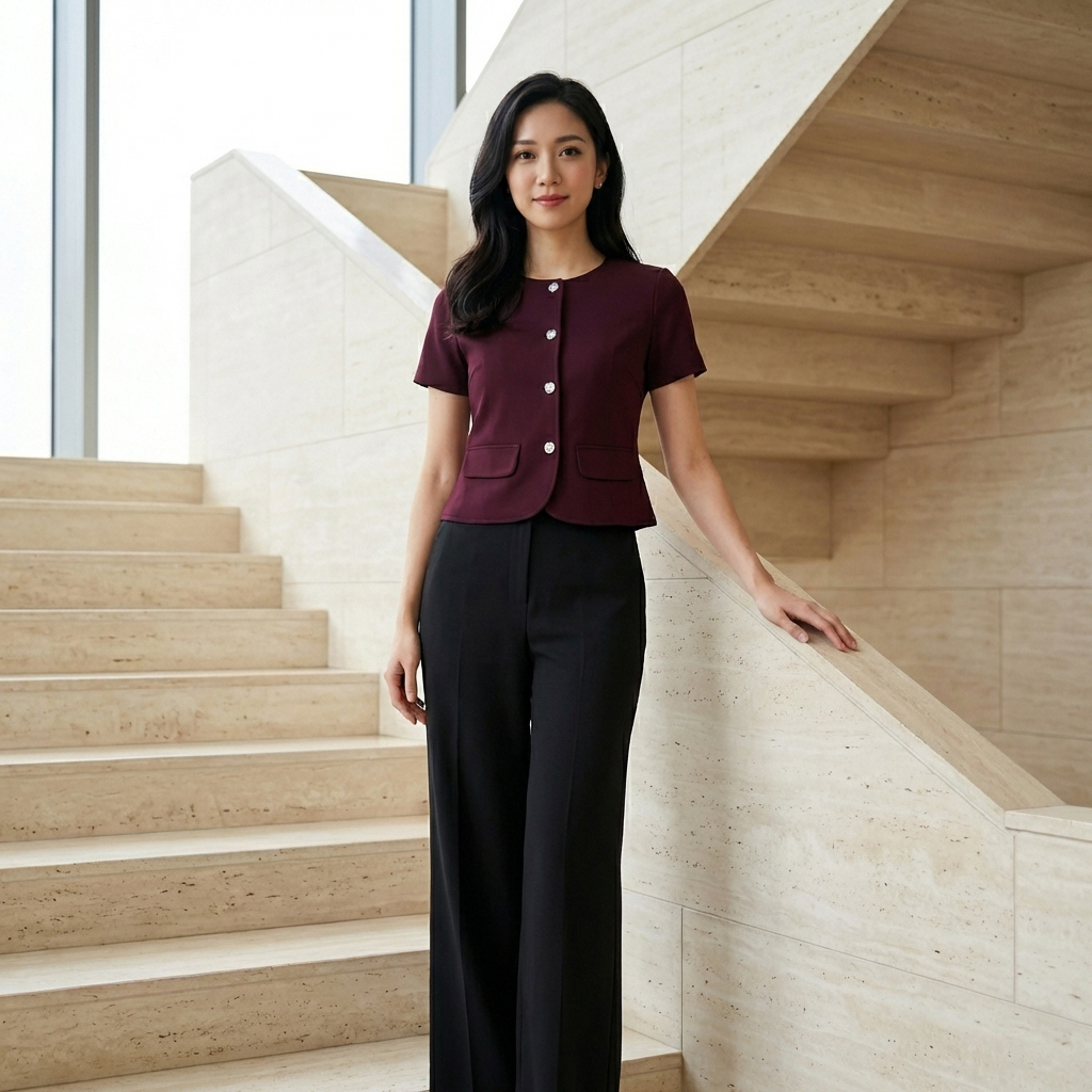 Elegant women's office wear top suitable for Singapore workwear
