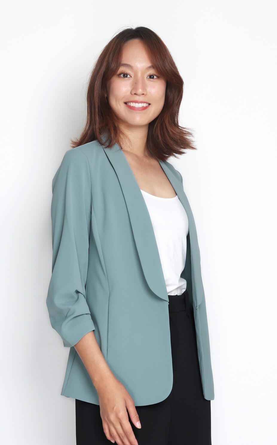 Shawl Collar Jacket in Seafoam