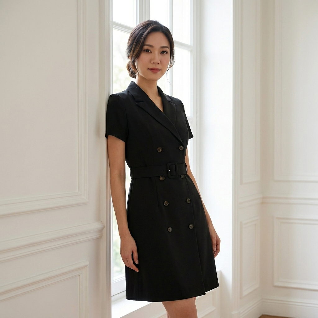 Lucienne Sleeved Tuxedo Dress